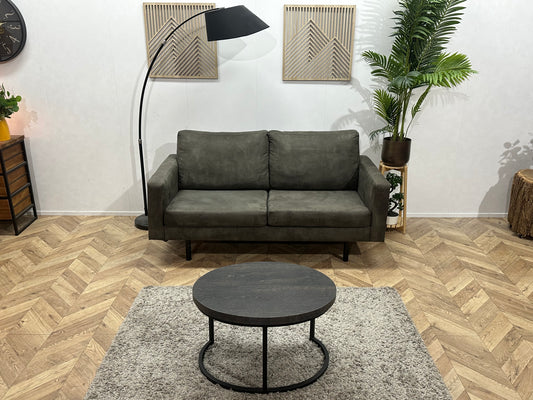 Antraciet Suède Stoffen 2.5-Zits Bank ~ Losse Kussens Met Afneembare Hoezen