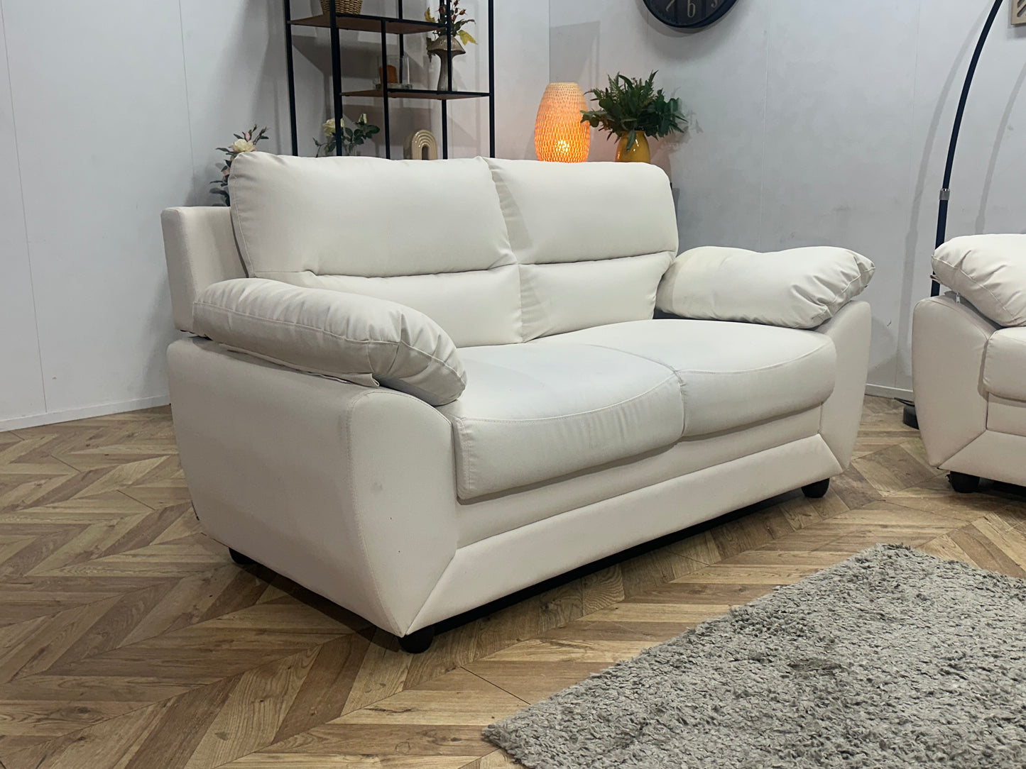 Witte Leather Look Banken Set ~ Inruilvoordeel