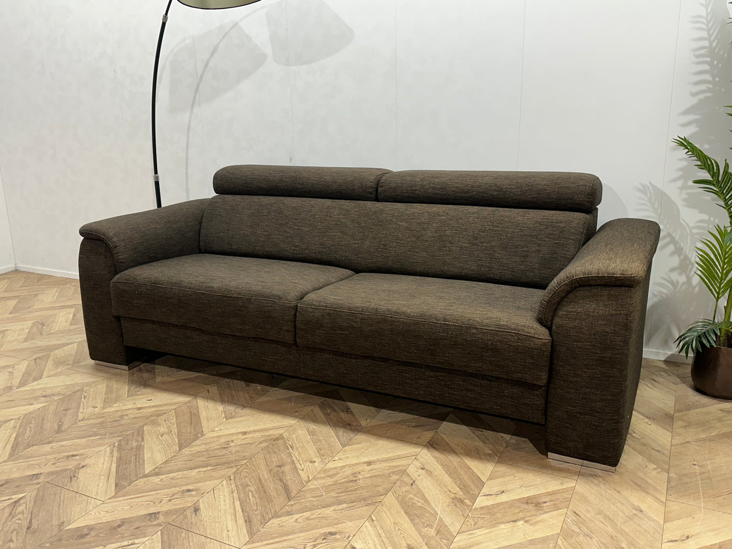 In.House Bruine 2.5-Zits Bank ~ Verstelbare Hoofdsteunen