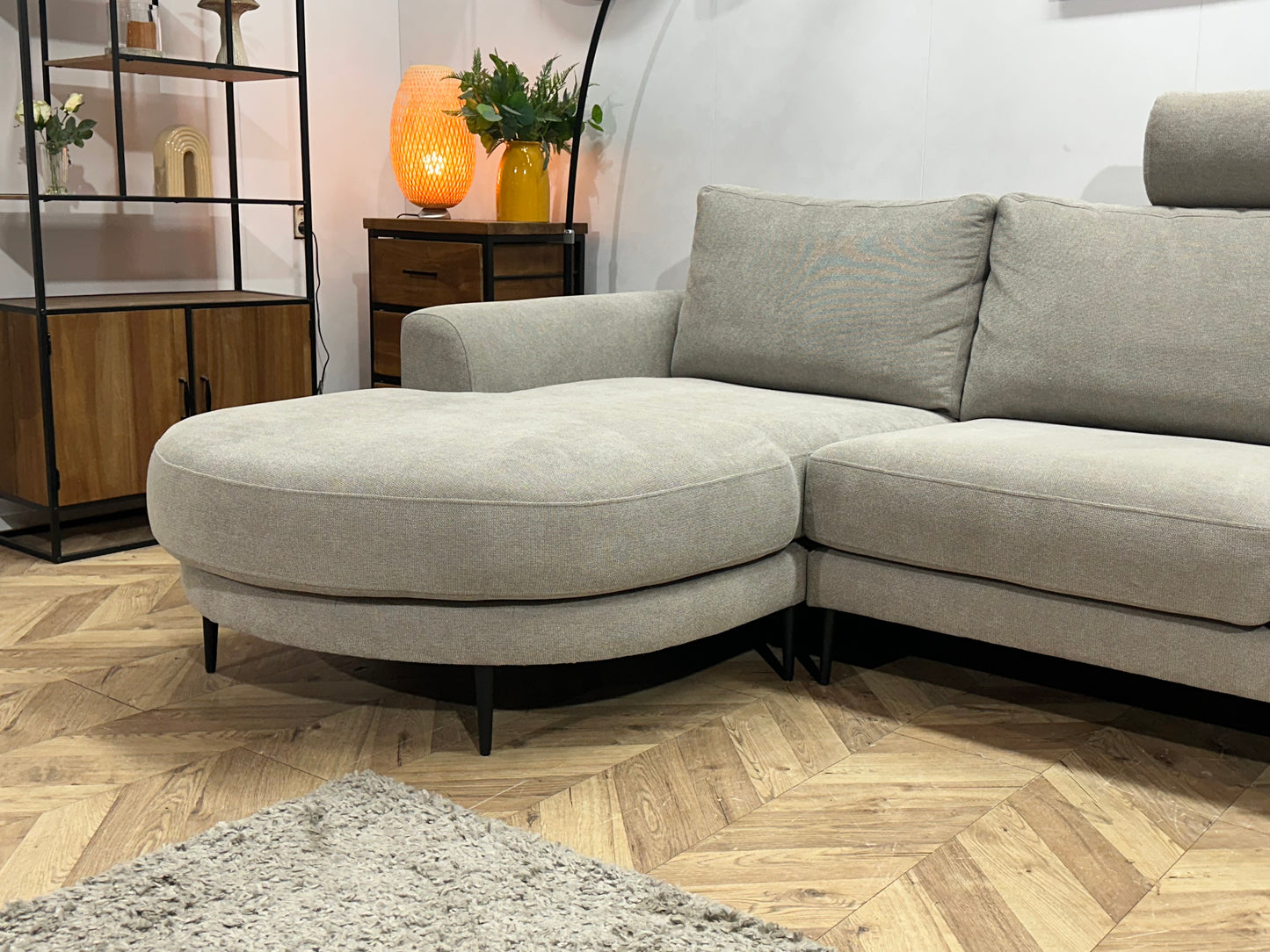 Grijze Design Hoekbank ~ Losse Kussens Met Afneembare Hoezen