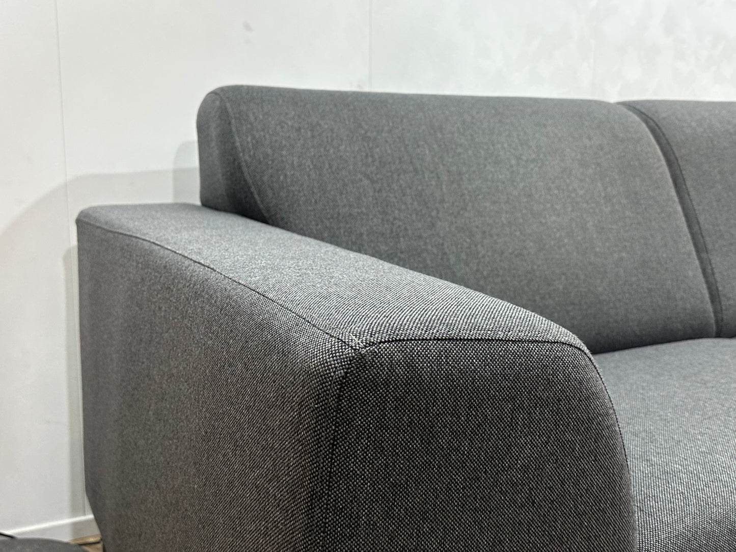 Antraciet Hoekbank ~ Vaste Kussens