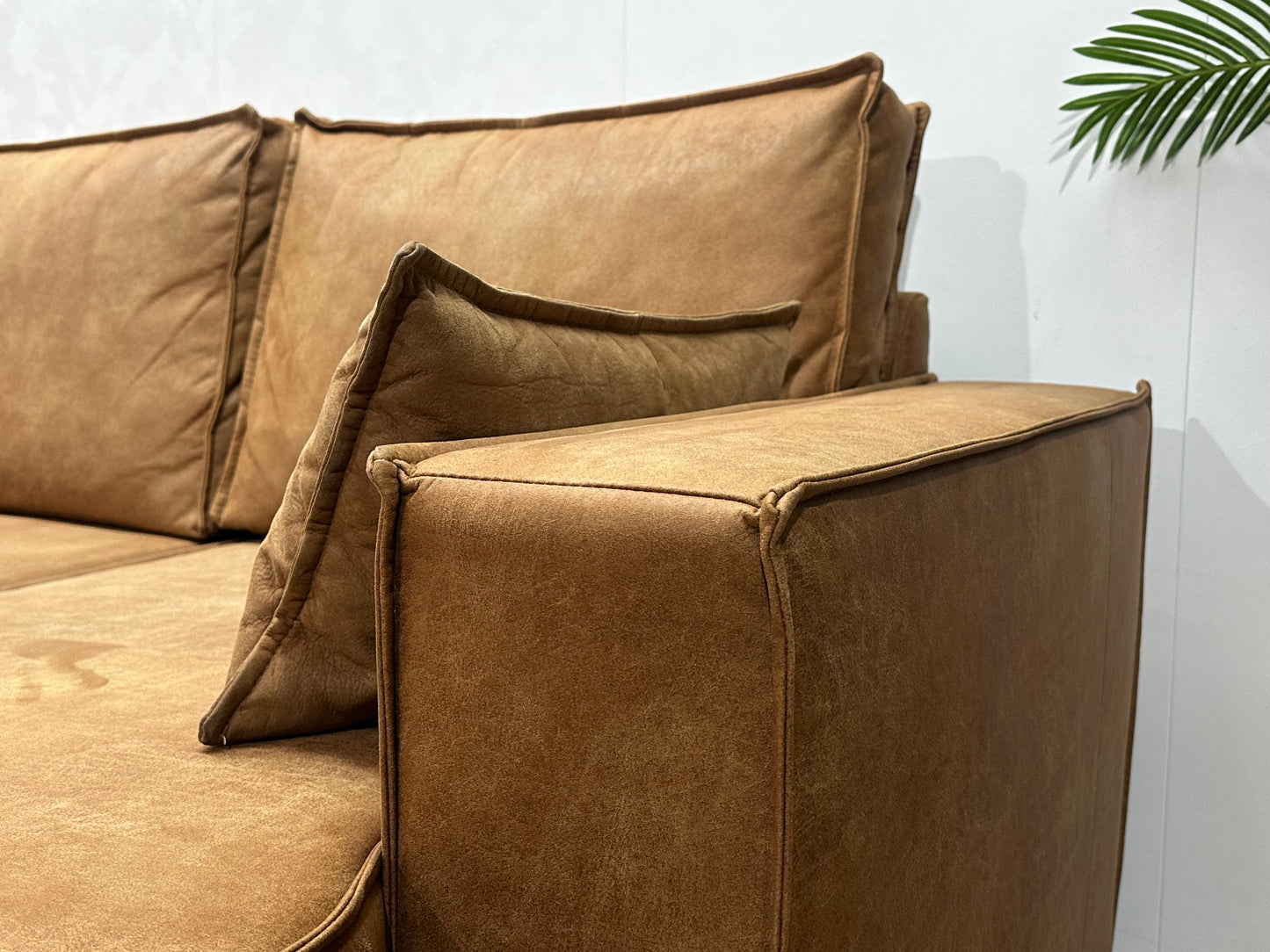 Cognac Bruine Suède Stoffen U Bank ~ Slaapfunctie