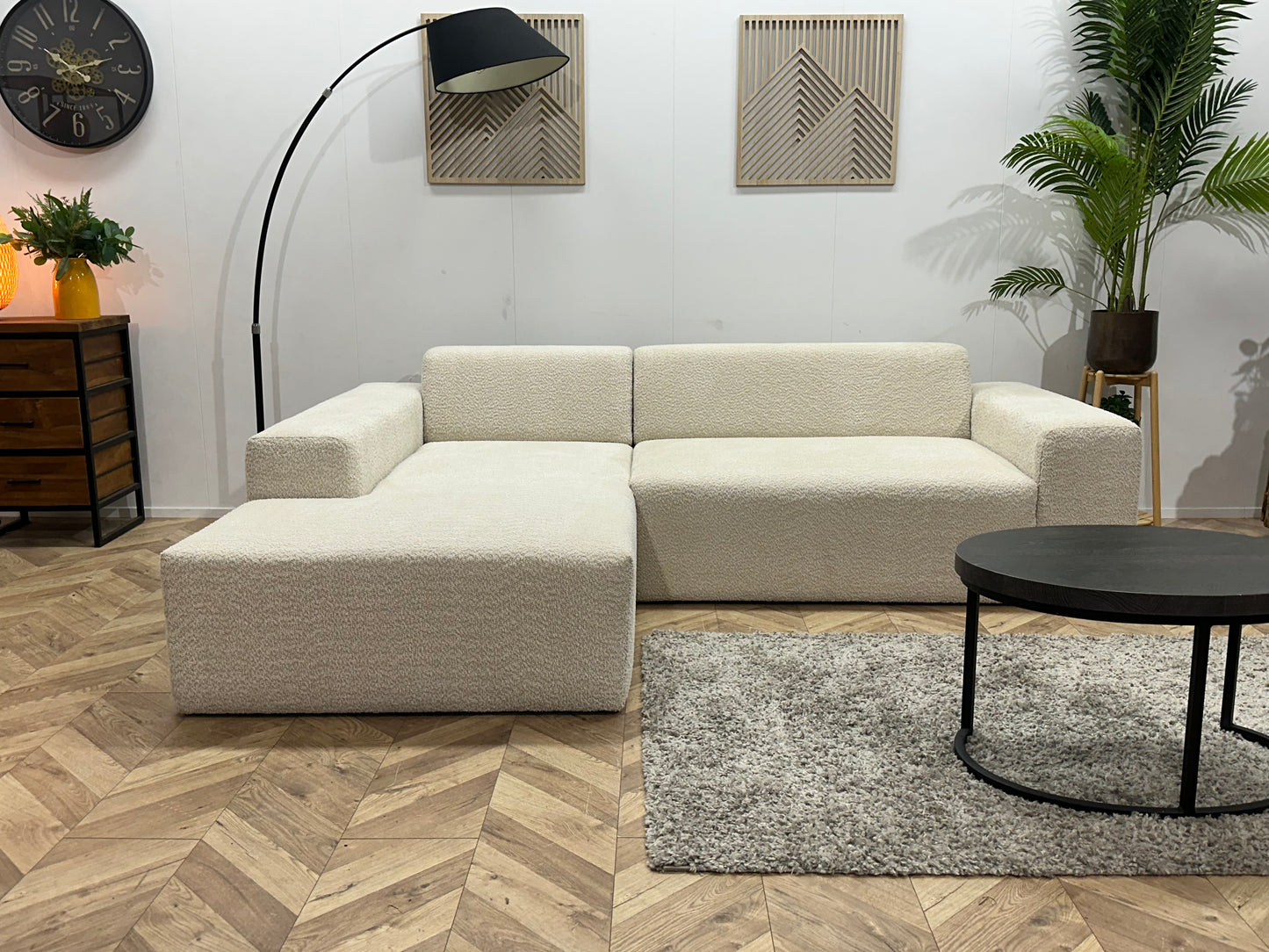 !Showroommodel! Witte Bouclé Hoekbank