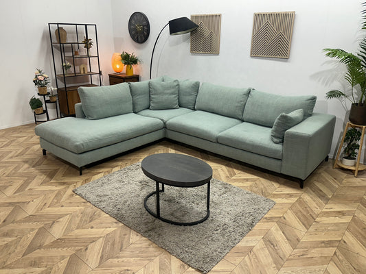 Licht Blauwe Hoekbank ~ Losse Kussens Met Afneembare Hoezen