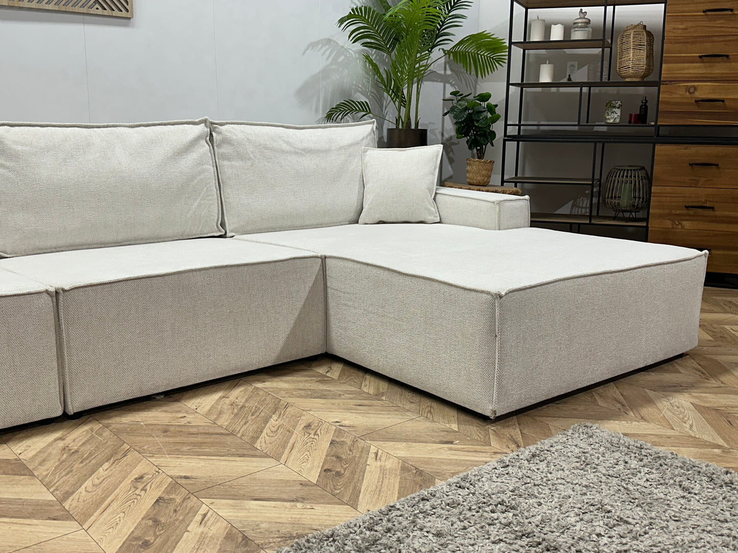 !Showroommodel! Crème Stoffen U Bank