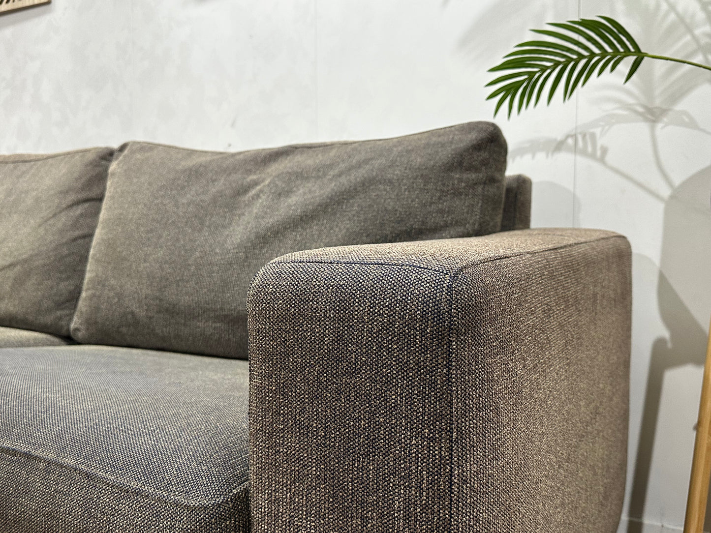 Grijze/Bruine 2.5-Zits Bank Inc Fauteuils ~ Losse Kussens Met Afneembare Hoezen