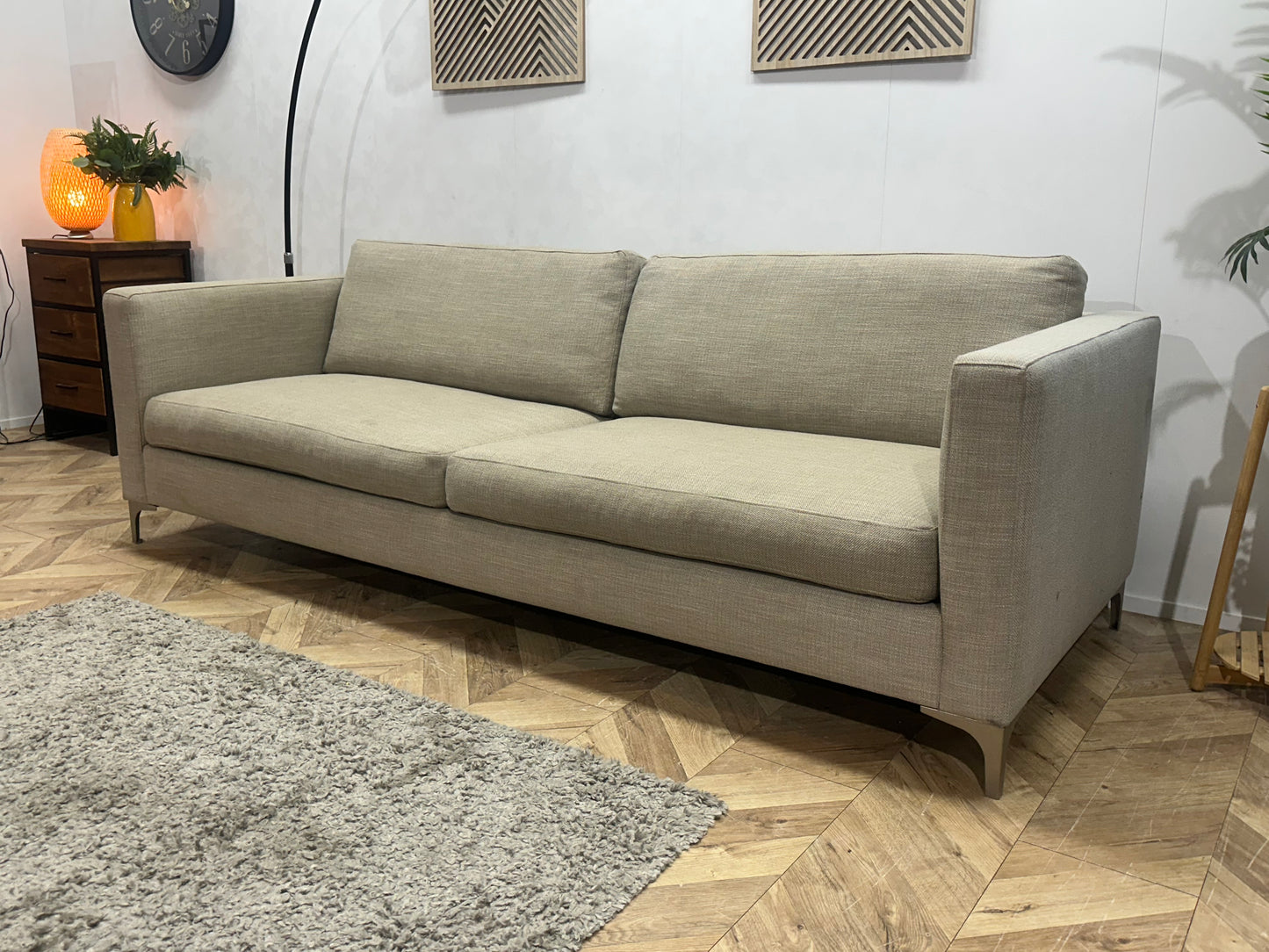 Keijser & Co Beige 3-Zits Bank ~ Losse Kussens Met Afneembare Hoezen