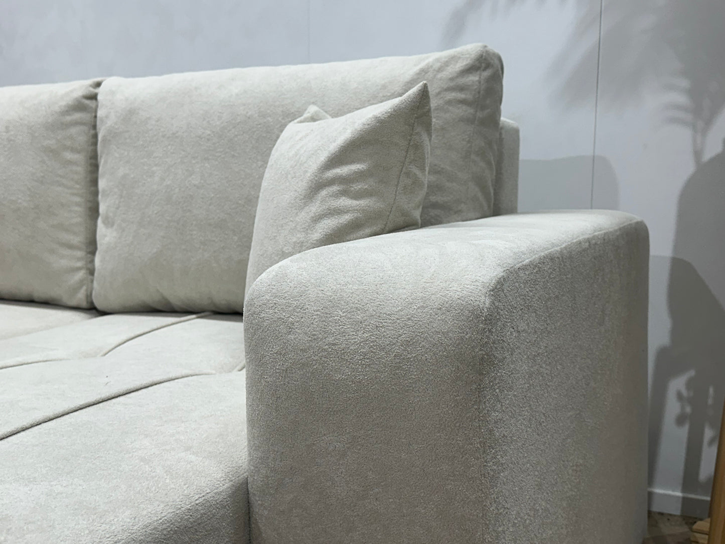 !Showroommodel! Witte Velvet Hoekbank