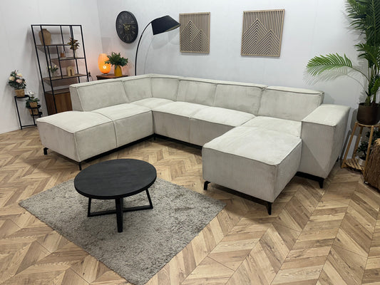 !Showroommodel! Witte Ribstof U Bank