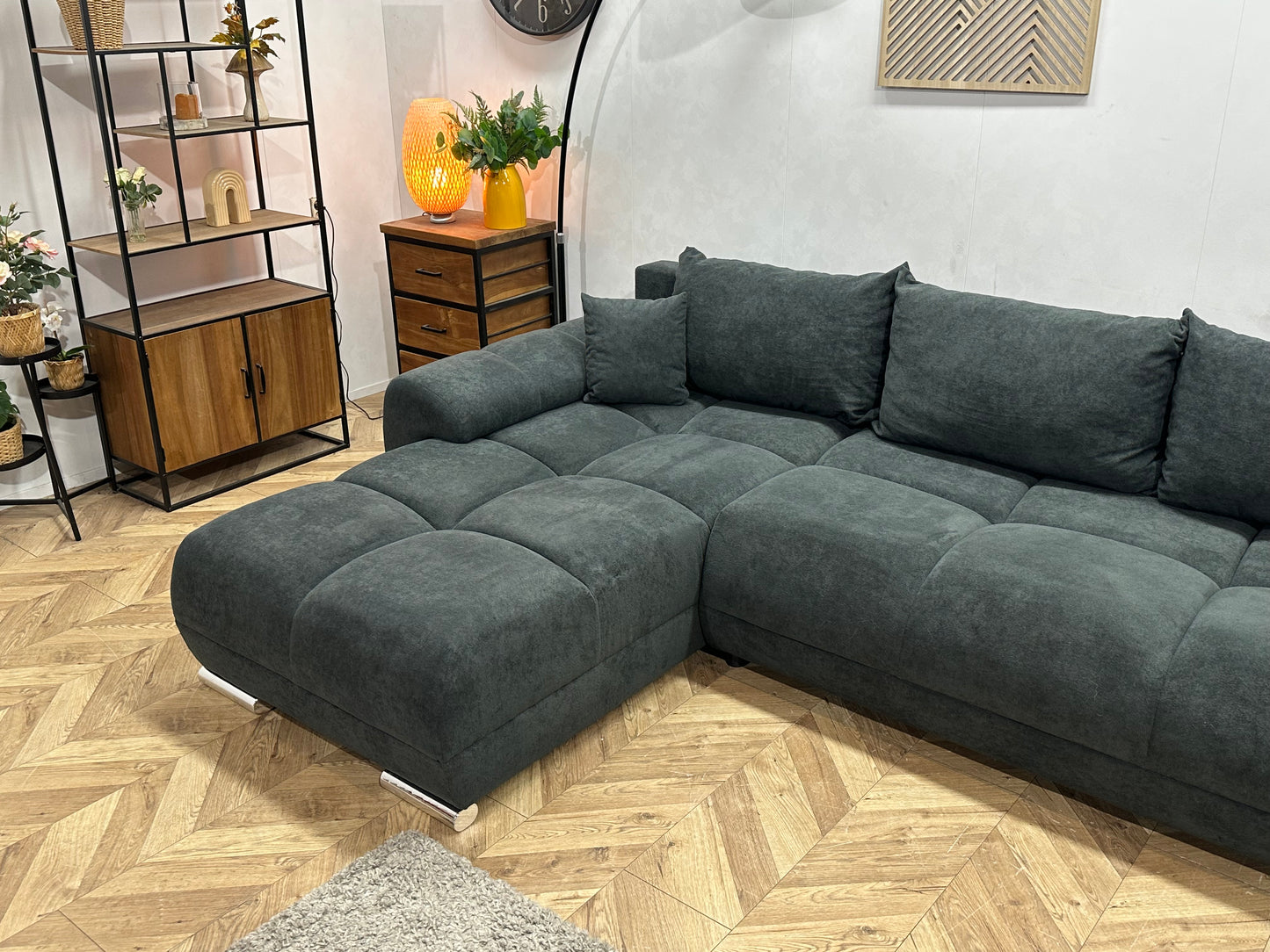 !Showroommodel! Antraciet Velvet U Bank