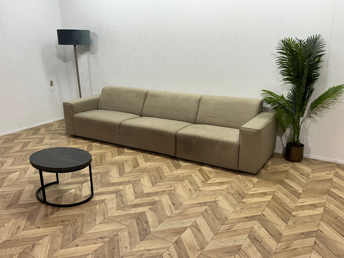 Beige 3-Zits Bank ~ Vaste Kussens