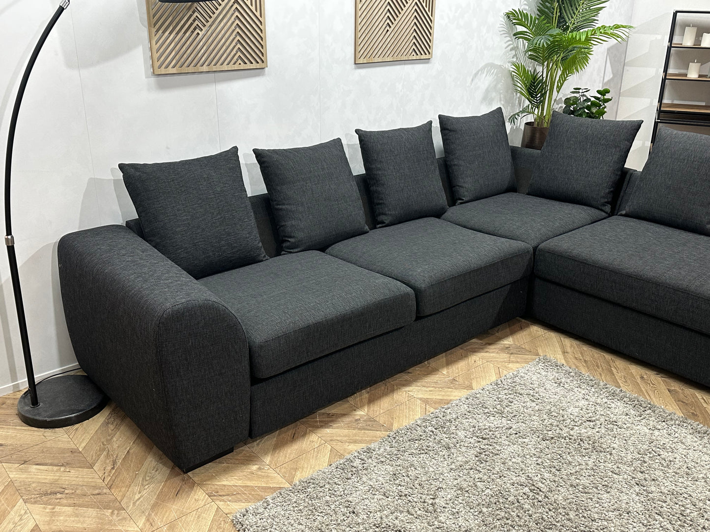 Antraciet Hoekbank ~ Losse Kussens Met Afneembare Hoezen