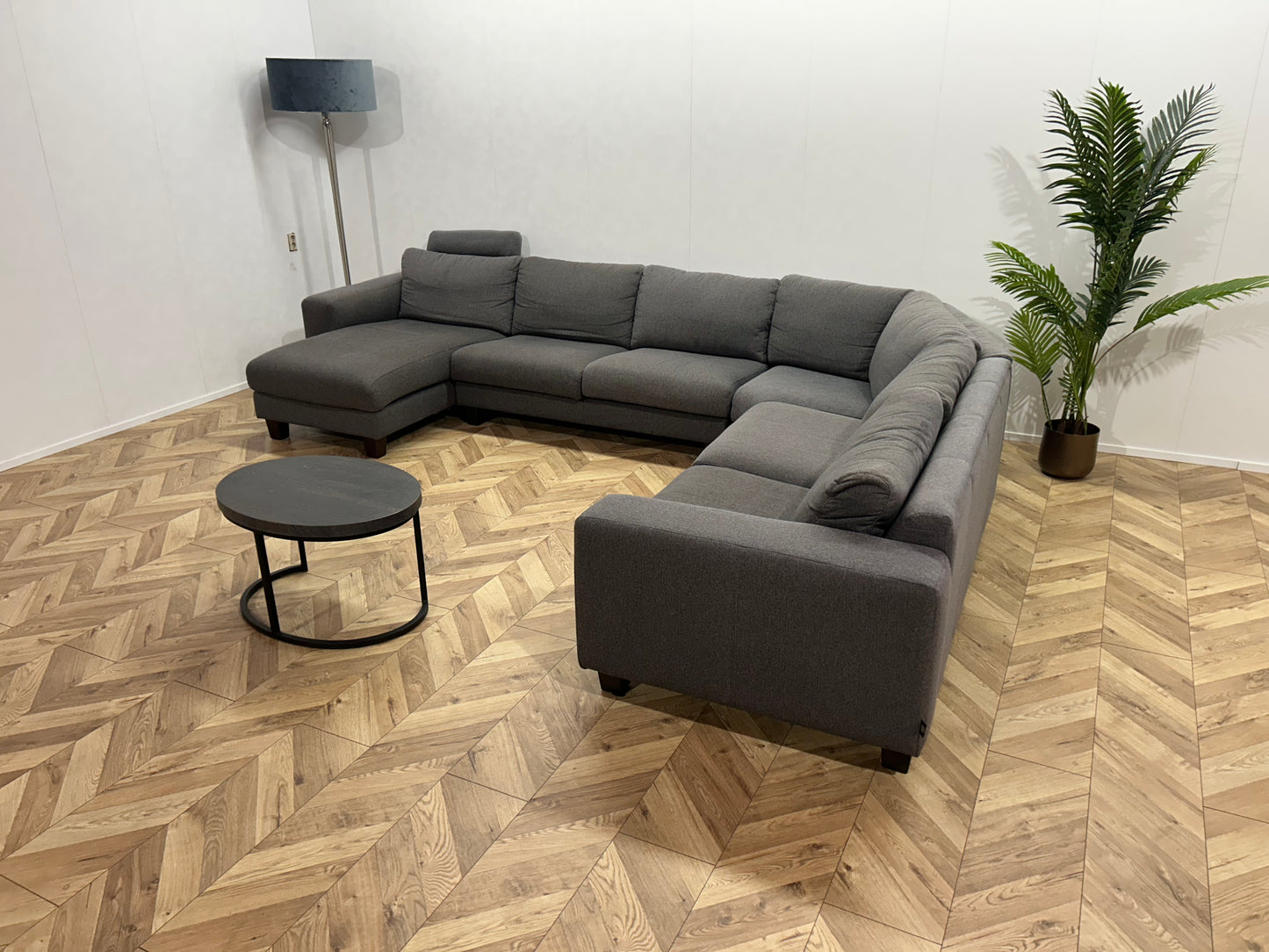H&H Grijze U Bank ~ Losse Kussens Met Afneembare Hoezen
