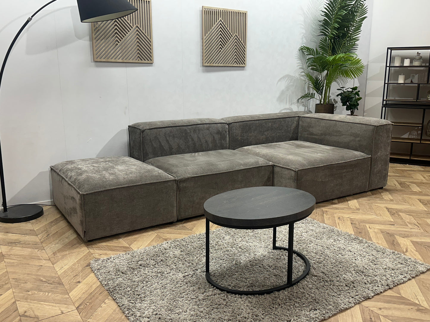 Nous Living Antraciet Suède Stoffen Hoekbank ~ Nieuwstaat