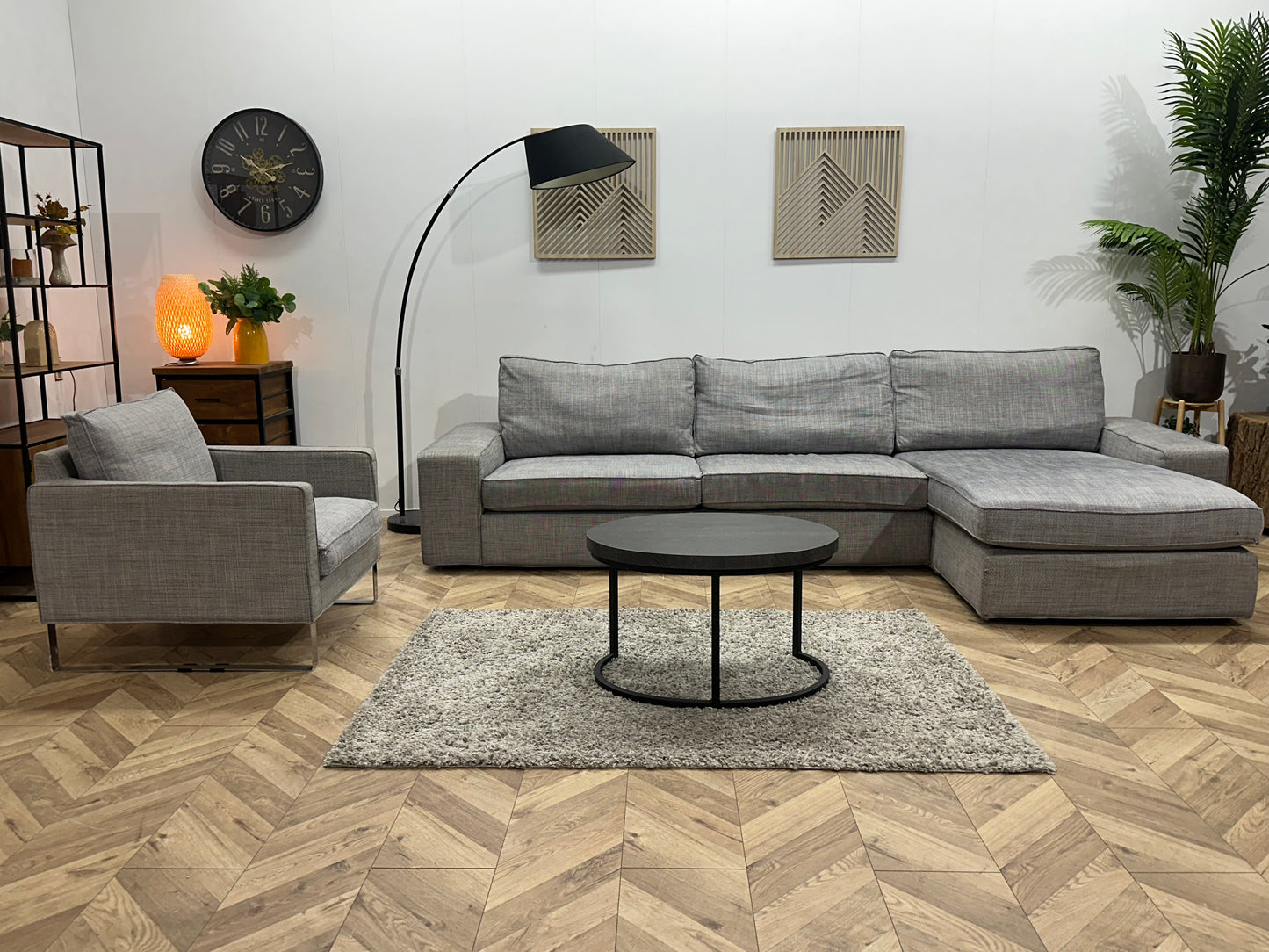 Licht Grijze Hoekbank Inc Fauteuil ~ Inruilvoordeel