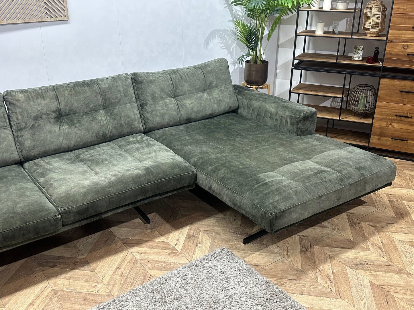 Groene Velvet U Bank ~ Losse Kussens Met Afneembare Hoezen