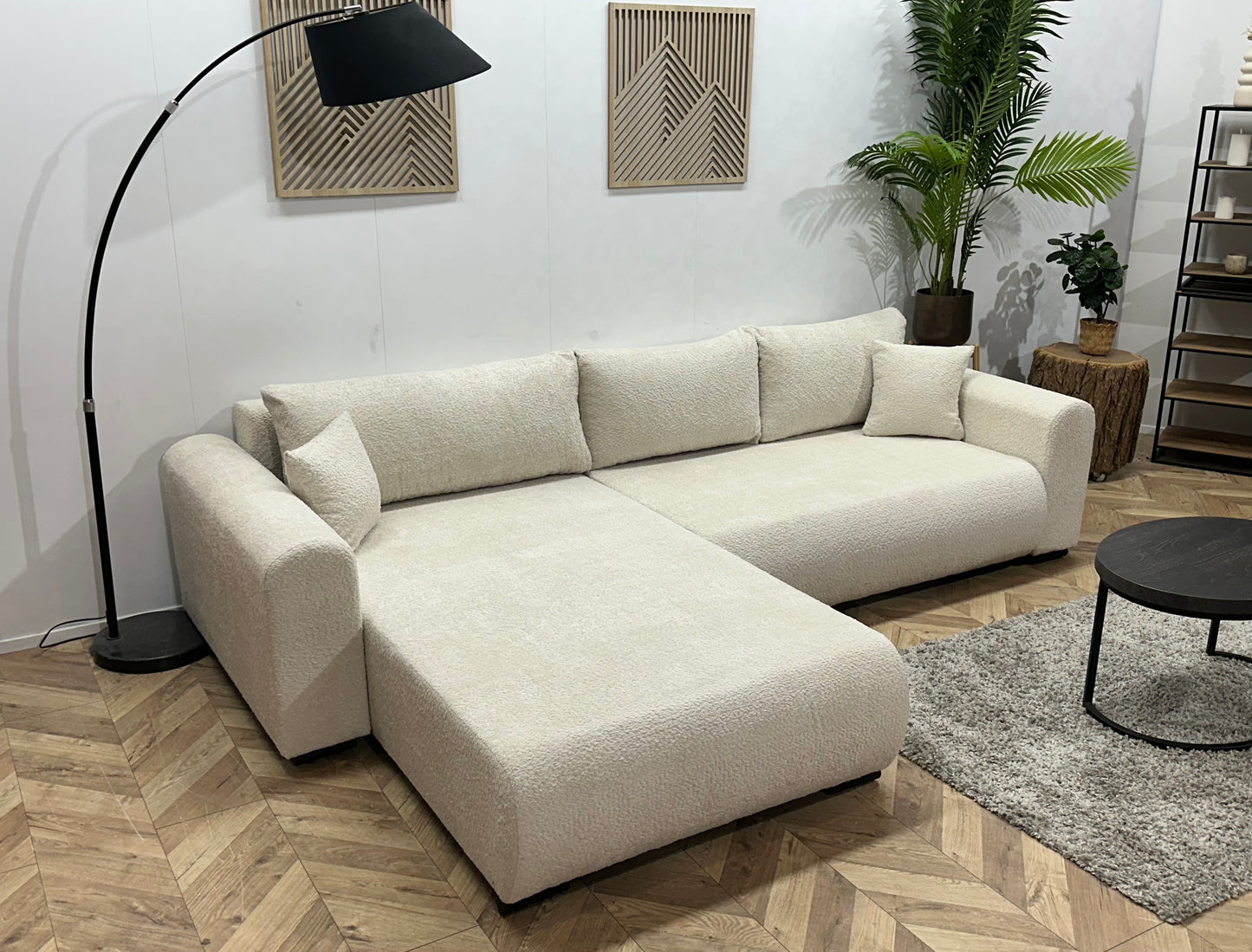 !Showroommodel! Witte Bouclé Hoekbank