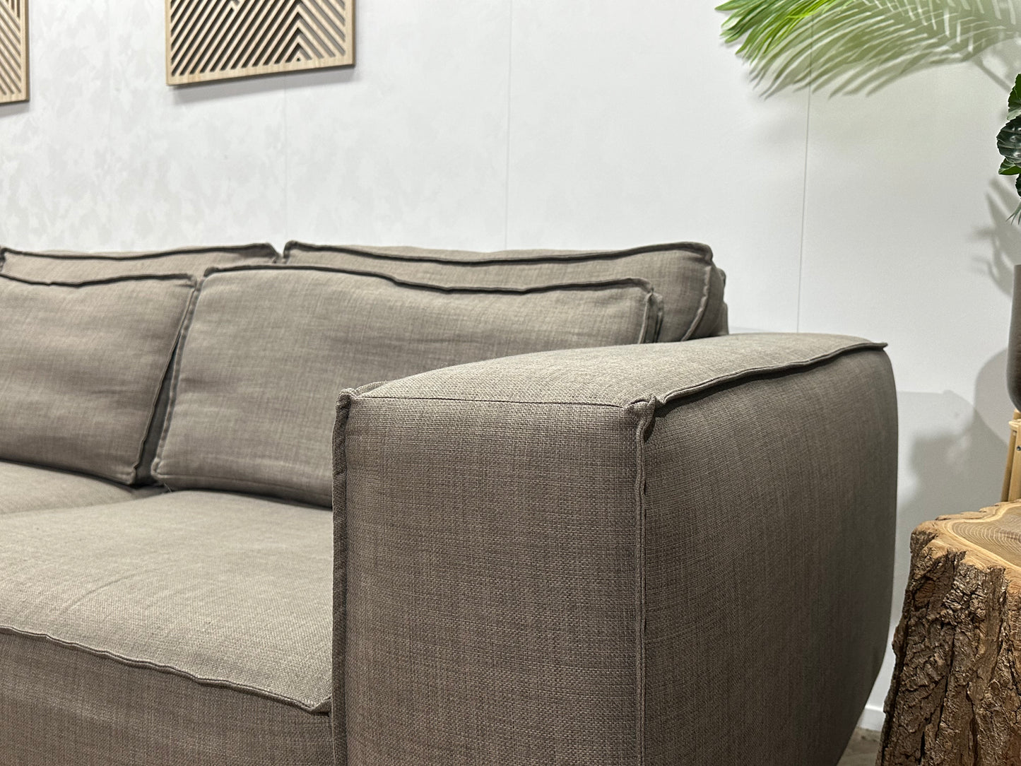 Taupe Ruime Hoekbank Inc Hocker ~ Meerdere Opstellingen