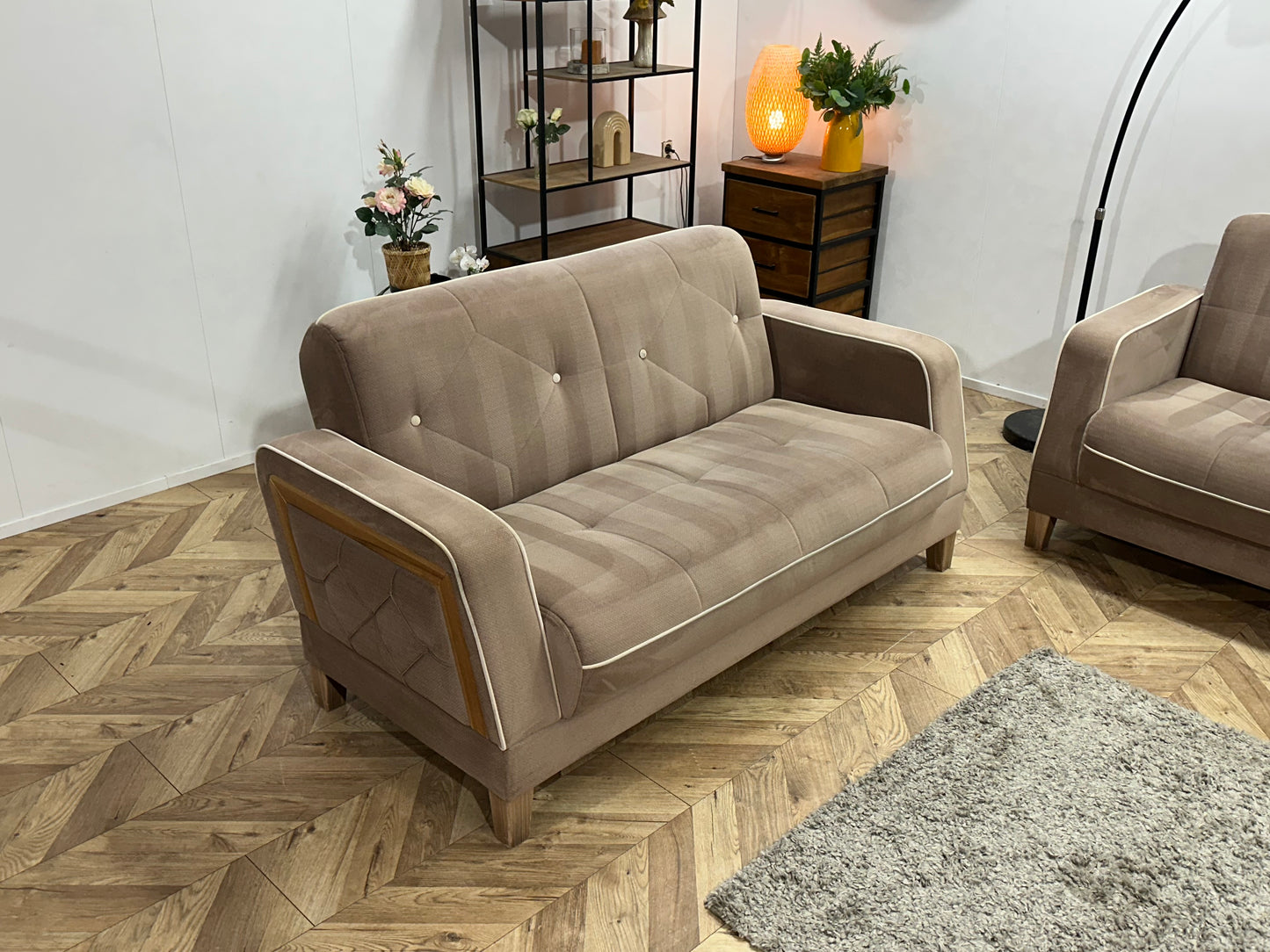 Istikbal Bruine Velvet Banken Set ~ Slaapfunctie