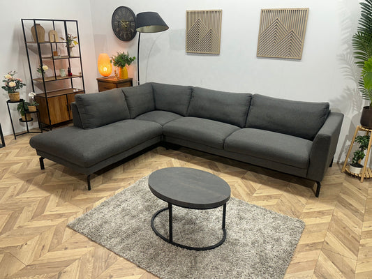 Antraciet Hoekbank ~ Losse Rugkussens Met Afneembare Hoezen