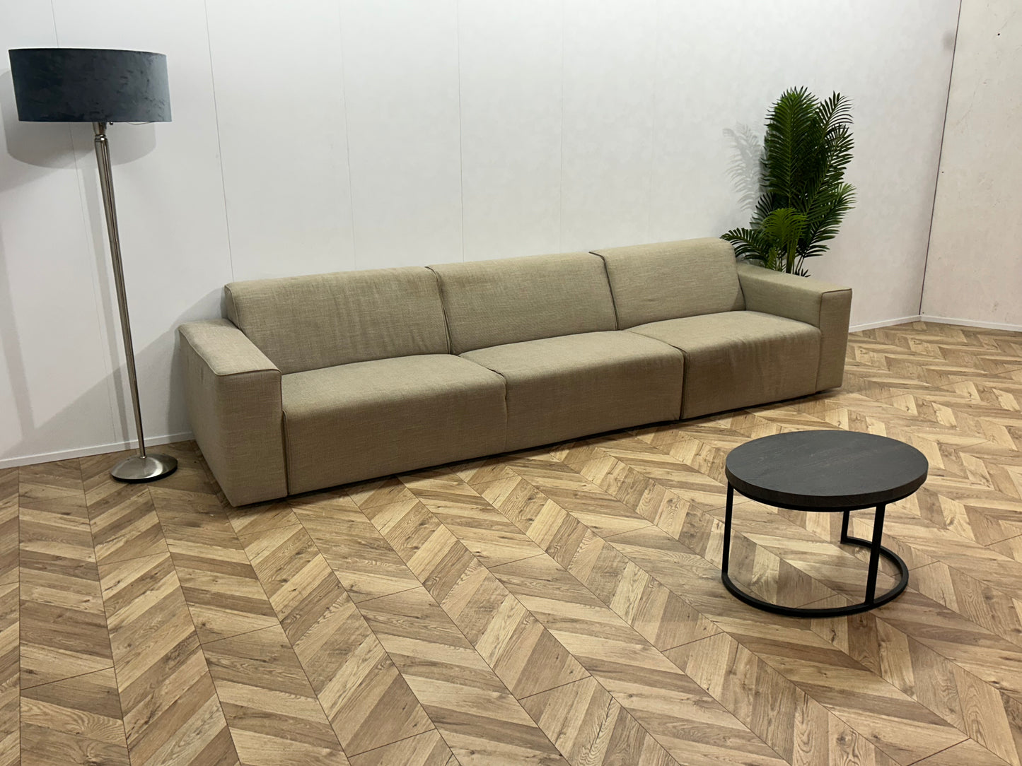 Beige 3-Zits Bank ~ Vaste Kussens