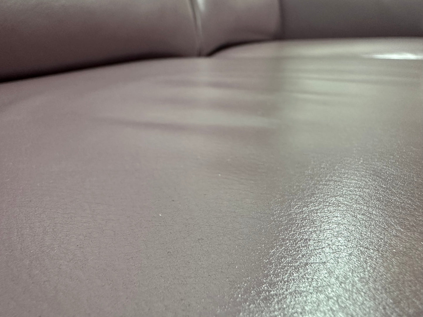 Paarse Echt Lederen 2-Zits Bank ~ Vaste Kussens