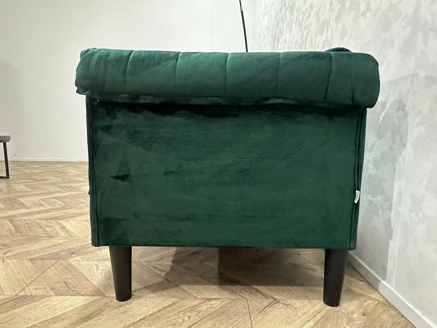 Groene Velvet 2.5-Zits Bank ~ Vaste Kussens