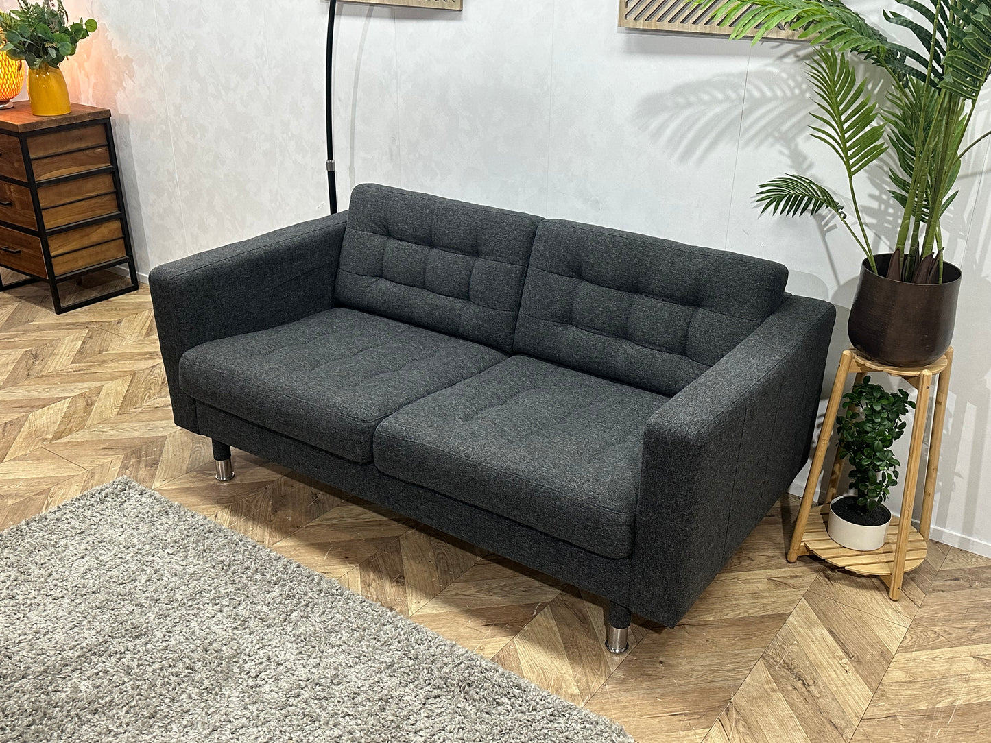 Antraciet 2.5-Zits Bank ~ Losse Kussens Met Afneembare Hoezen