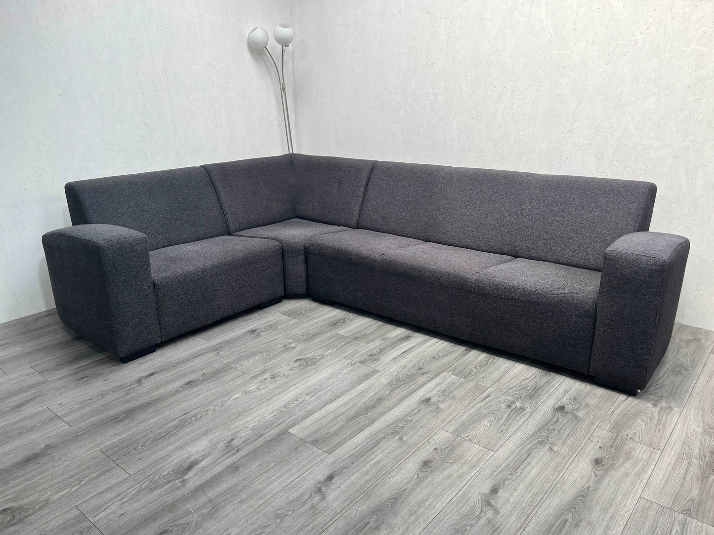 Antraciet Hoekbank ~ Vaste kussens
