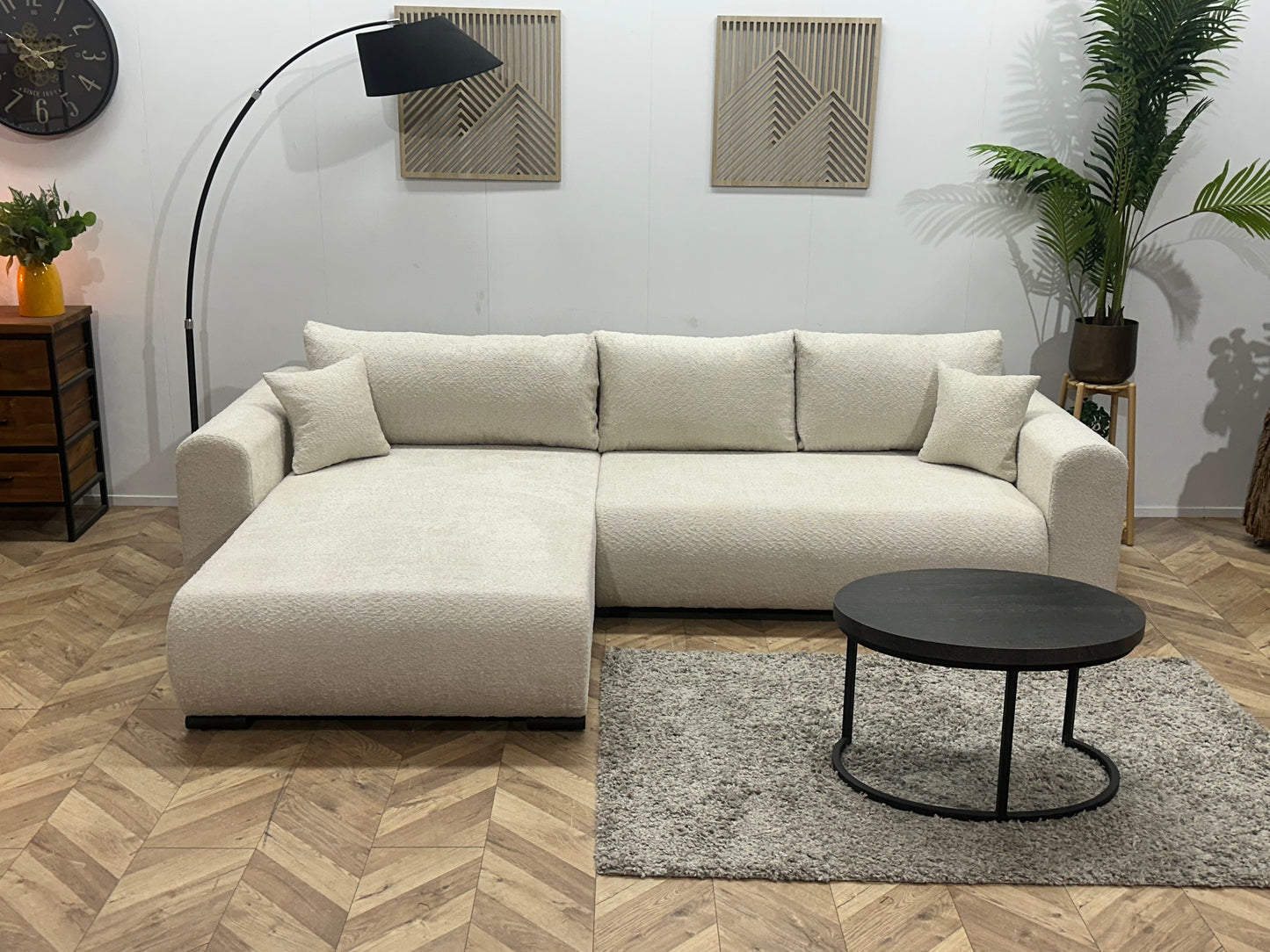 !Showroommodel! Witte Bouclé Hoekbank