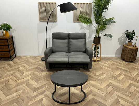 Grijze Suède Stoffen 2.5-Zits Bank ~ Verstelbare Zittingen