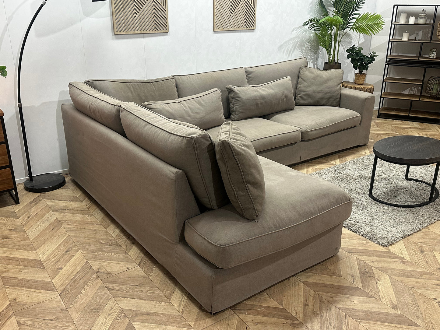 Beige Hoekbank ~ Losse Kussens Met Afneembare Hoezen