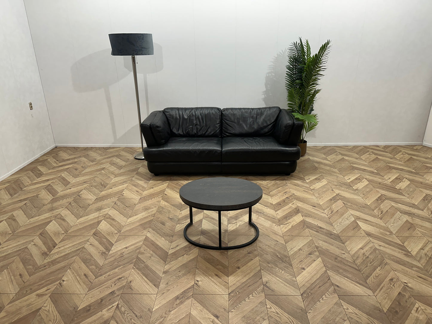 Chateau D’ax Zwart Echt Lederen 2.5-Zits Bank ~ Vaste Kussens