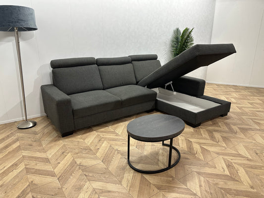 Antraciet Hoekbank ~ Extra Opbergruimte