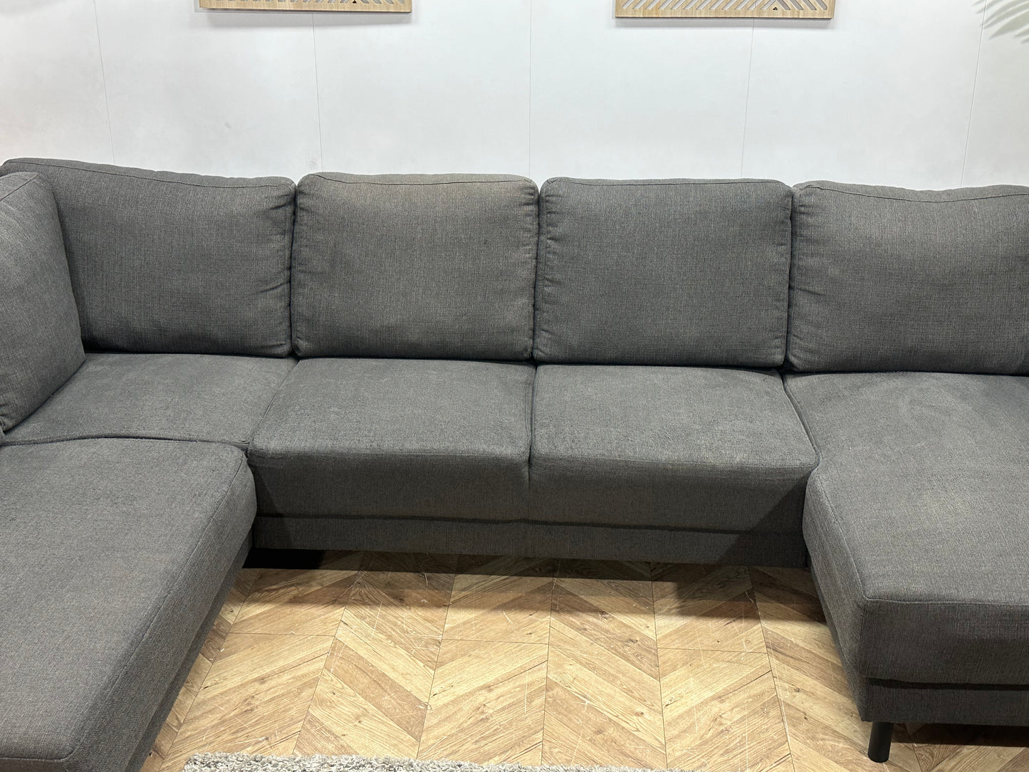 Antraciet U Bank ~ Losse Rugkussens Met Afneembare Hoezen