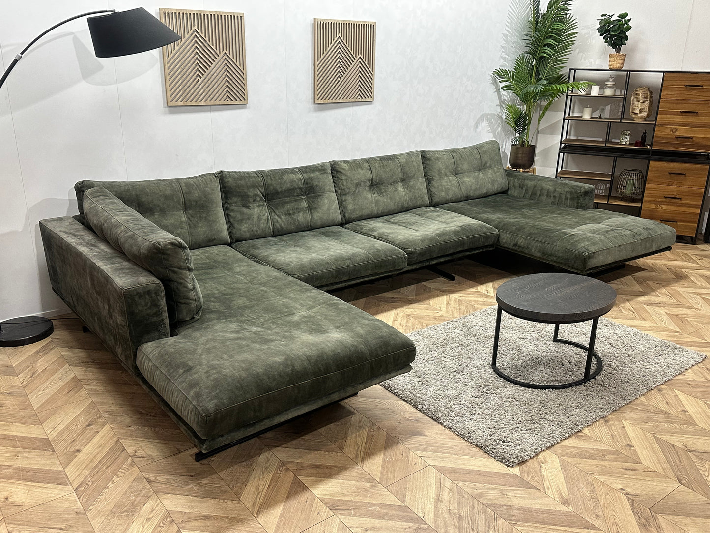 Groene Velvet U Bank ~ Losse Kussens Met Afneembare Hoezen