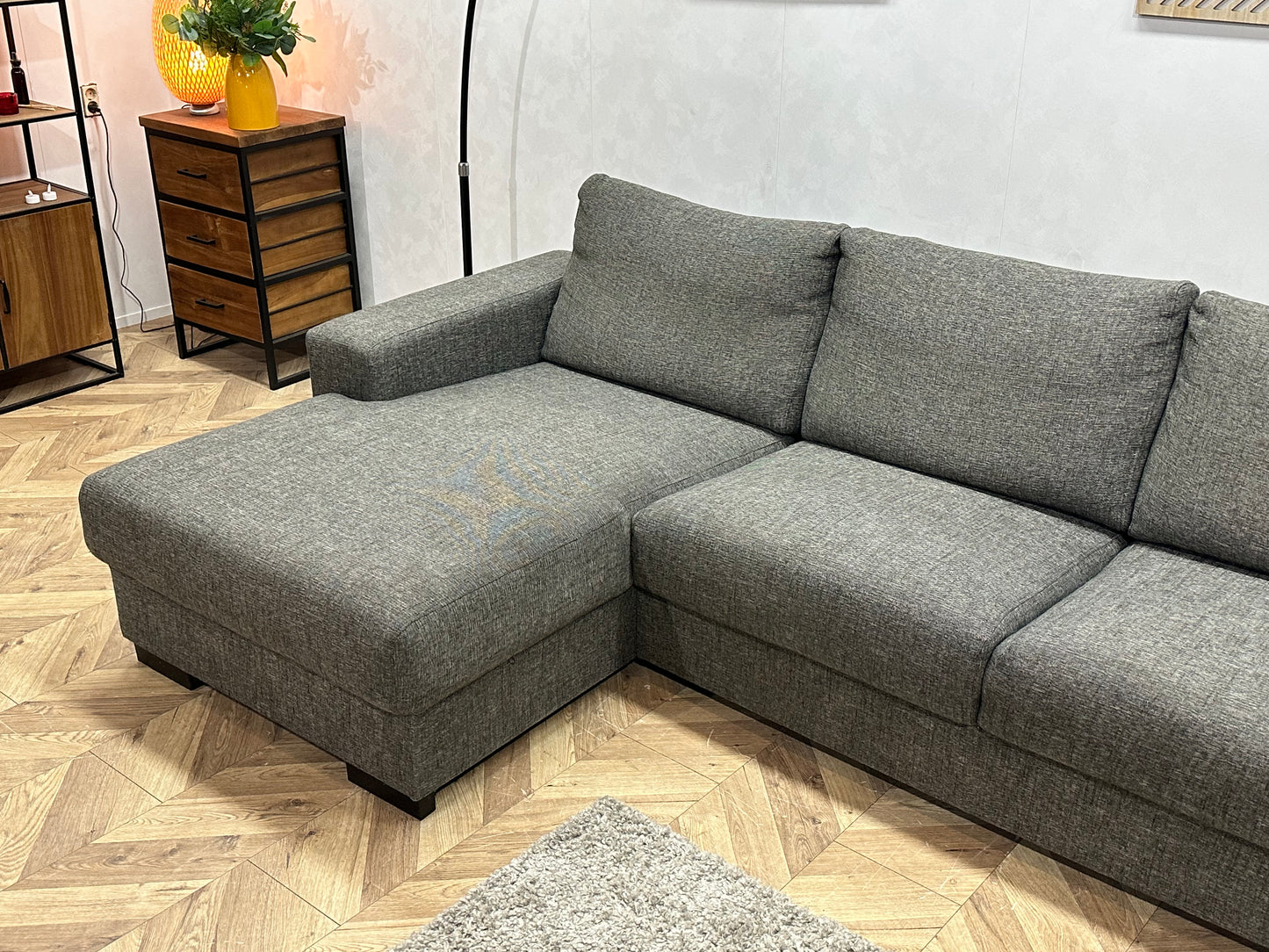 Antraciet Hoekbank ~ Losse Rugkussens Met Afneembare Hoezen