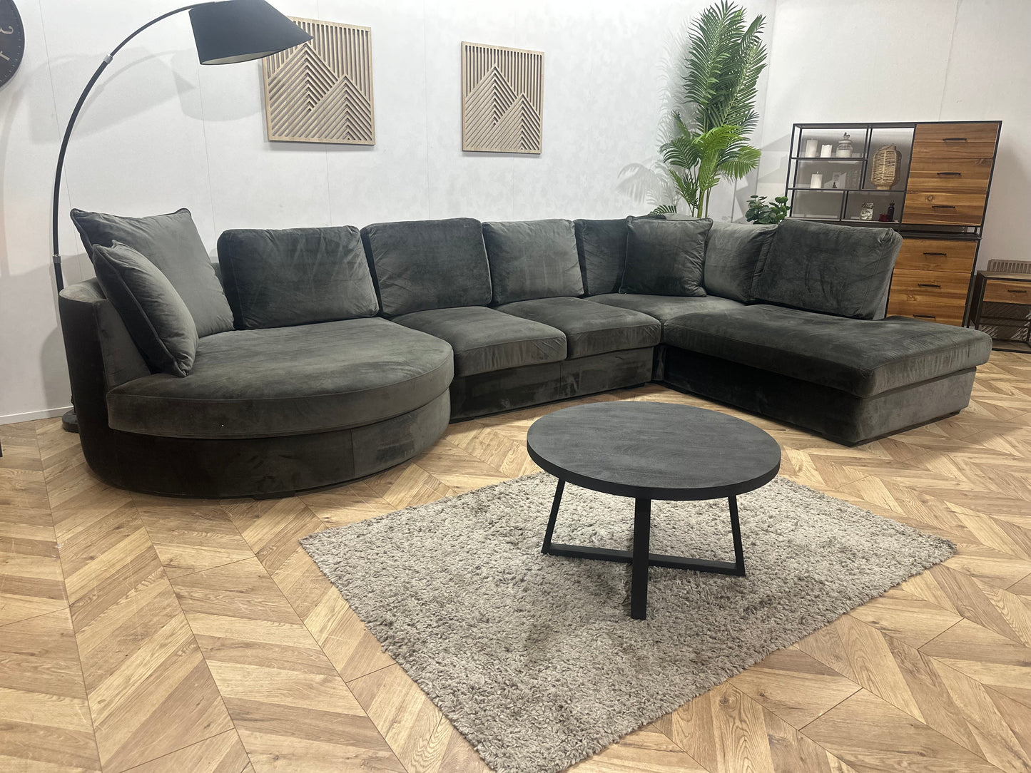 Urban Sofa Antraciet Design Velvet U Bank ~ Losse Kussens Met Afneembare Hoezen