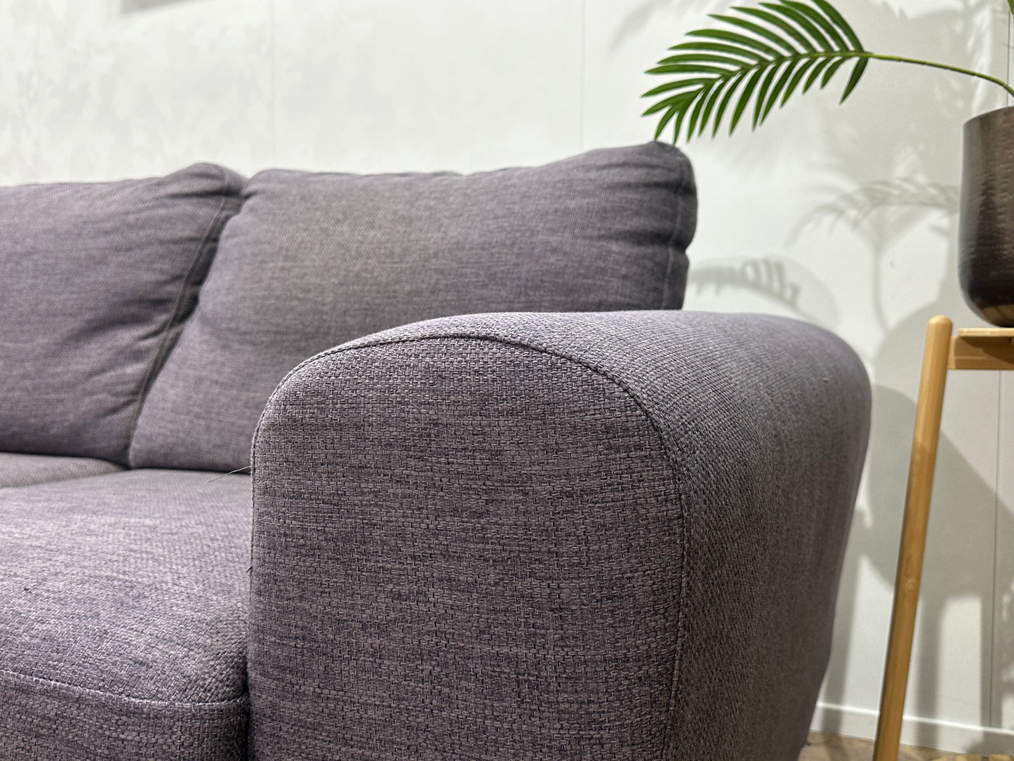 Grijze Hoekbank ~ Vaste Kussens