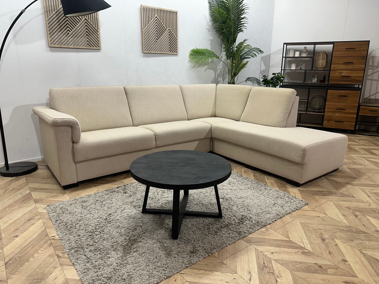 HB Lifestyle Crème Hoekbank ~ Vaste Kussens