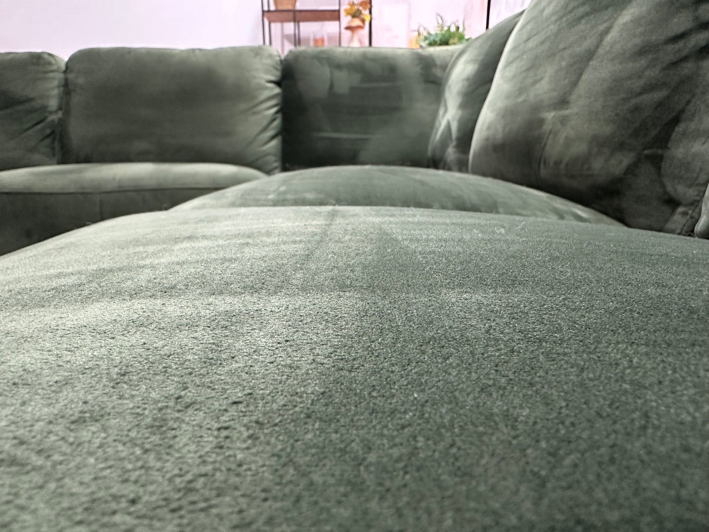 Groene Velvet Hoekbank ~ Nieuwstaat