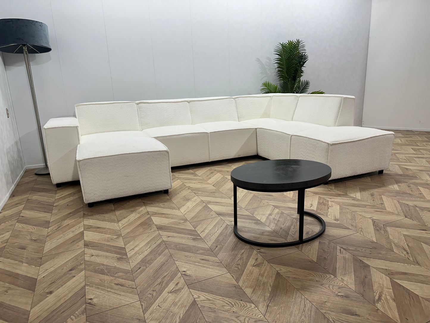 Witte Bouclé Stoffen U Bank ~ Vaste Kussens