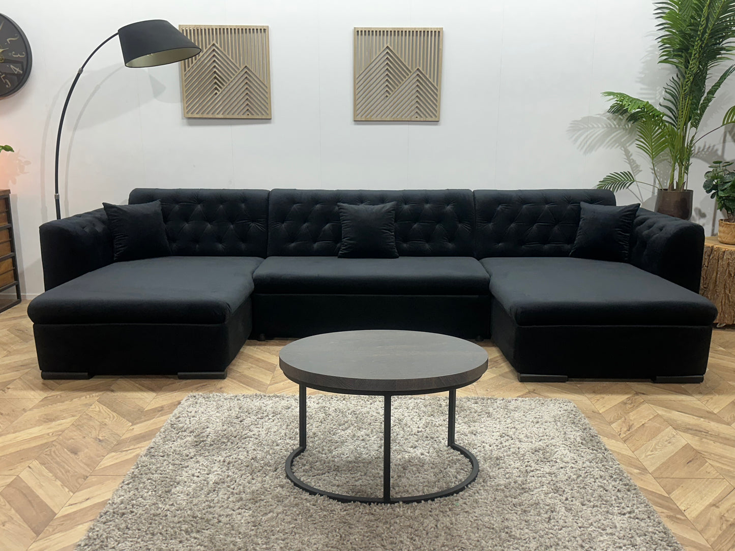 !Showroommodel! Zwarte Velvet U Bank