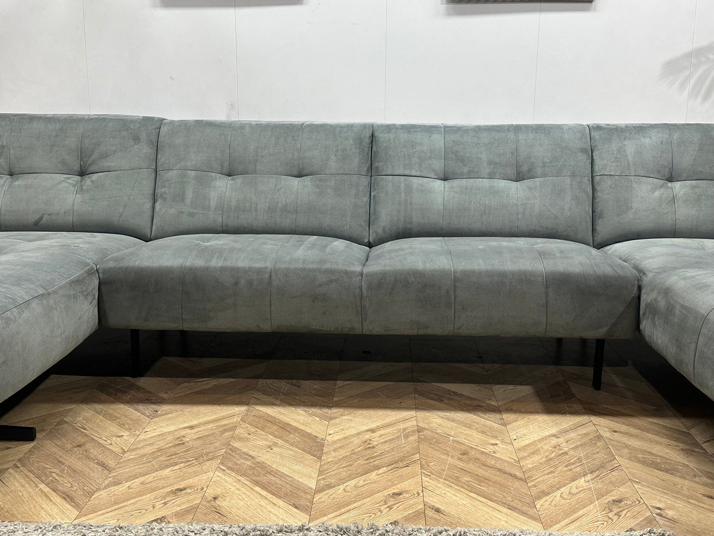 Montèl Grijze Suède Stoffen U Bank ~ Vaste Kussens