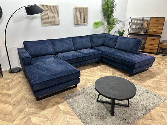 Blauwe Velvet U Bank ~ Losse Kussens Met Afneembare Hoezen