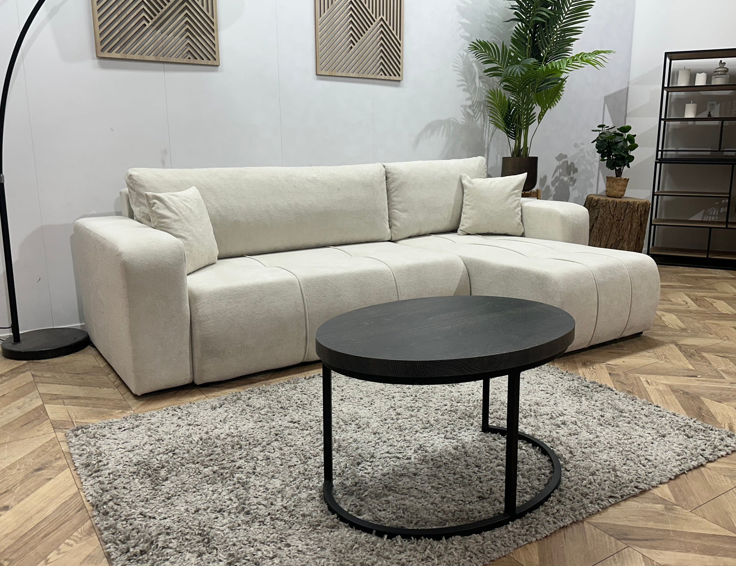 !Showroommodel! Witte Velvet Hoekbank