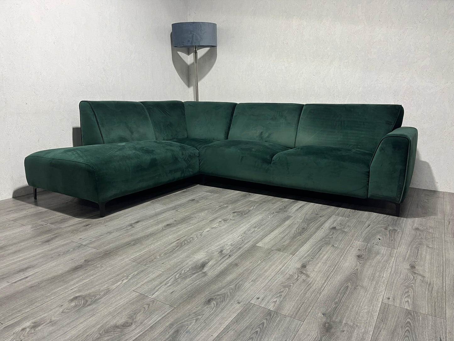 Donker Groene Velvet Hoekbank