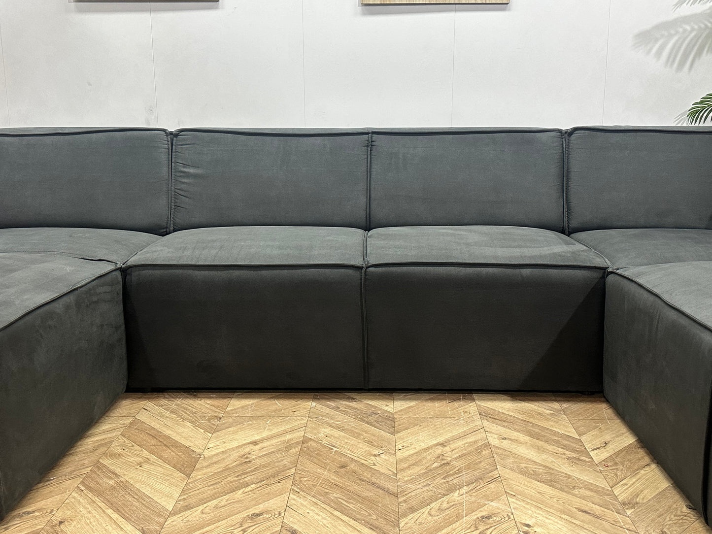 !Showroommodel! Antraciet Suède Stoffen U Bank