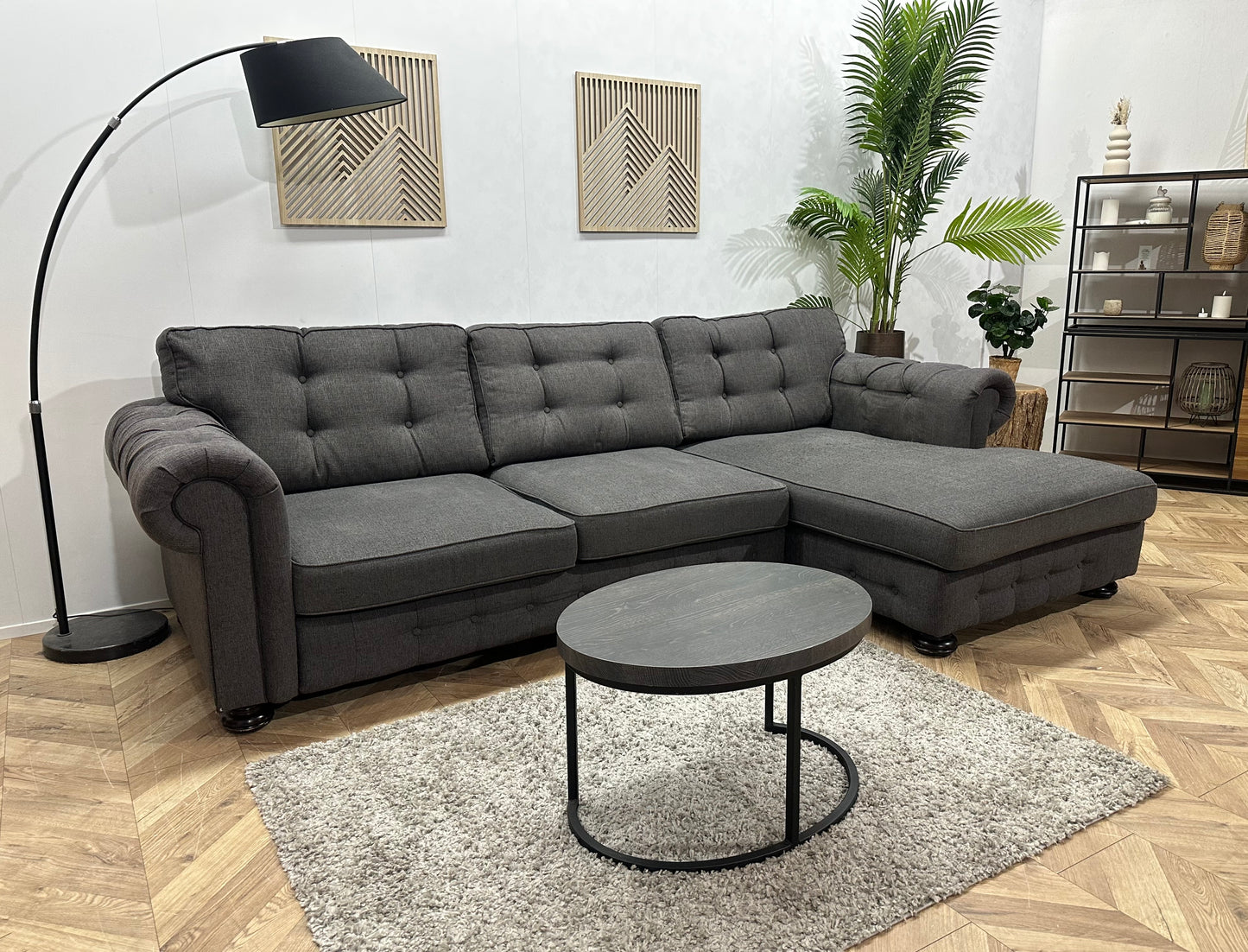 Antraciet Hoekbank ~ Losse Kussens Met Afneembare Hoezen