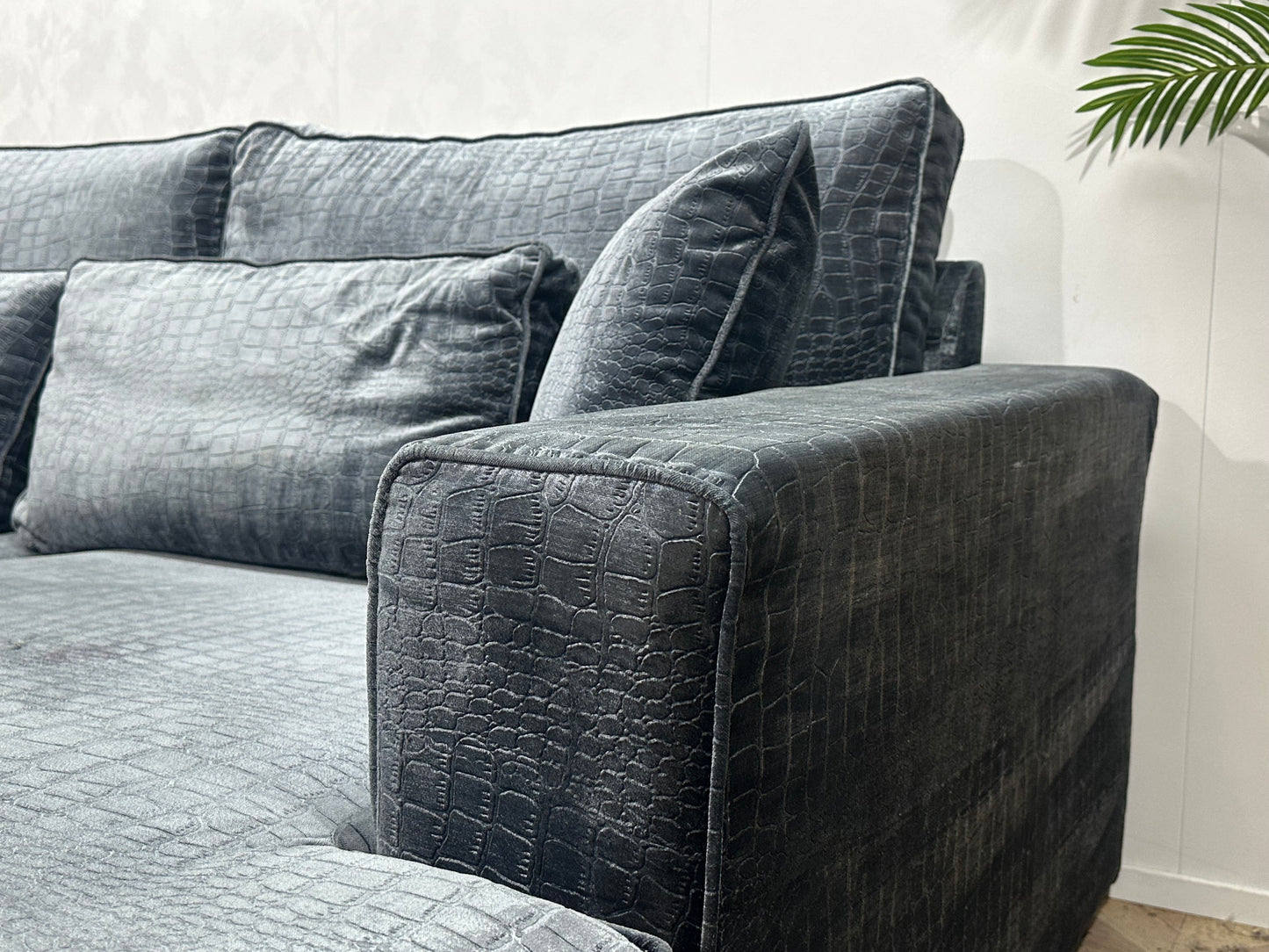 Blauwe Croco Stoffen U Bank ~ Losse Kussens Met Afneembare Hoezen